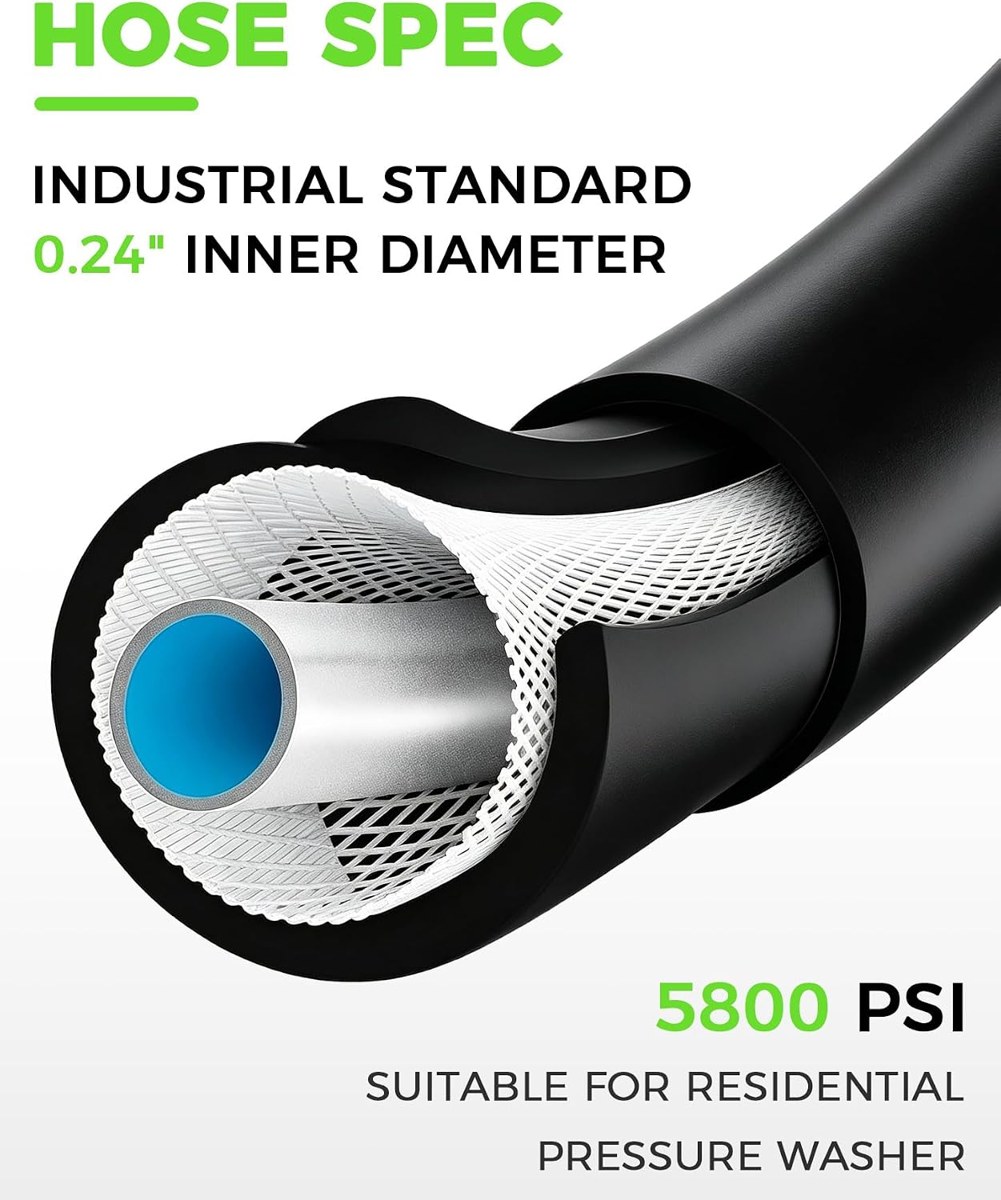 TANYO Sewer Jetter Kit for Pressure Washers, 100 ft