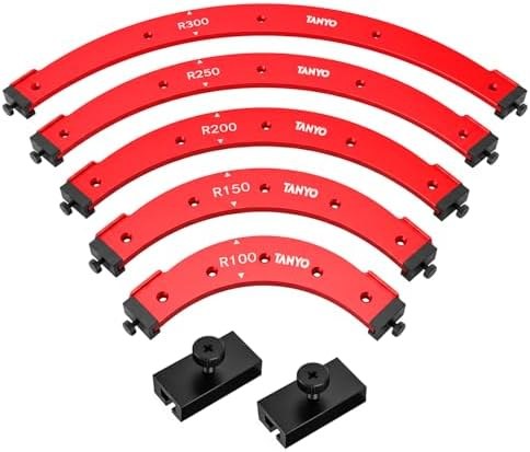 TANYO Router Corner Radius Templates, 5 pcs, R100–300