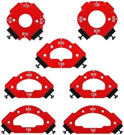 TANYO Router Corner Radius Templates, 7 pcs, 3-in-1