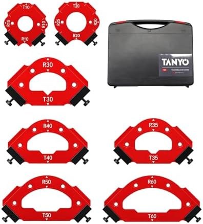 TANYO Router Corner Radius Templates, 7 pcs, T10–60 / R10–60