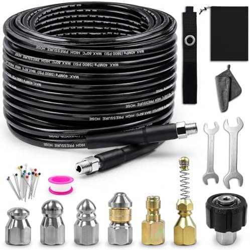 TANYO Sewer Jetter Kit for Pressure Washers, 100 ft, Standard